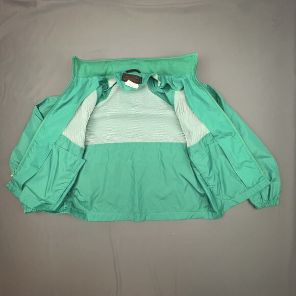 Eddie Bauer Mint Windbreaker Zip Jacket Women’s S Hooded 90s Nylon Retro - Picture 3 of 11